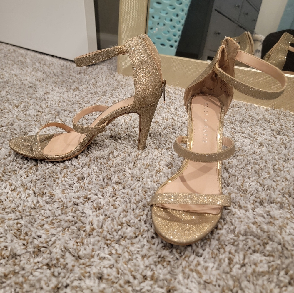 Gold Glitter Heels